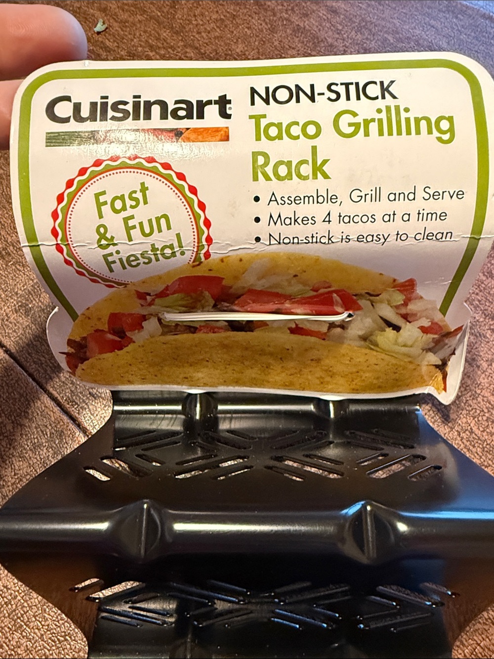 NIP Cuisinart Black Non-Stick Taco Grilling Rack